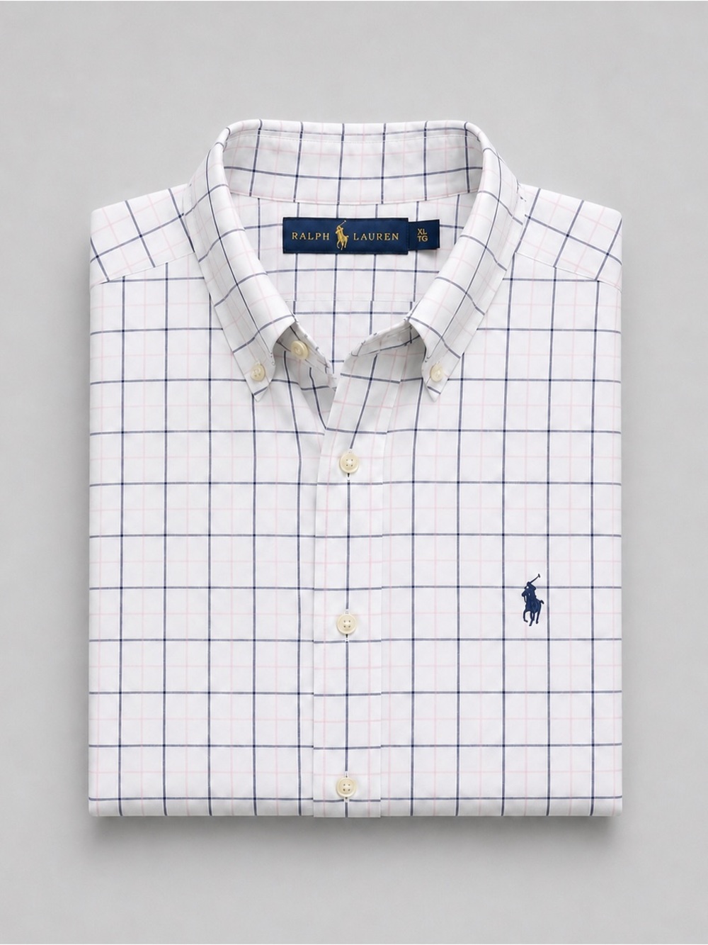 Ralph Lauren Mens Button Up Shirt XL Preppy Long Sleeves Coastal Euro Summer